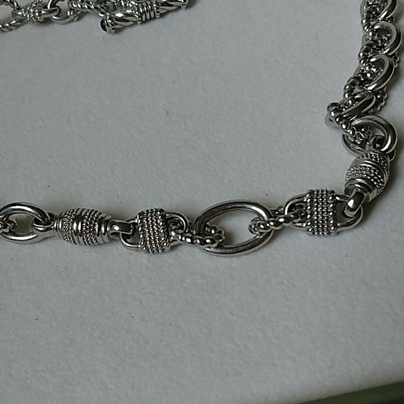 Judith Ripka heavy toggle link necklace - Picture 4 of 5